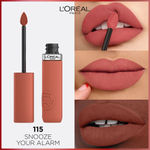 Buy L’Oreal Paris Infallible Matte Resistance Liquid Lipstick, Snooze Your Alarm 115, 5 ml - Purplle