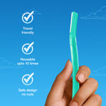 Buy Good Vibes Glow Wand Facial Razor Pack of 4 for Women | Instant & Painless Hair Removal | Shaving for Upper Lip, Chin, Sideburns & Eyebrows | Smooth, Hair-Free Skin | Dermaplaning & Exfoliation | Gentle & Slip-Proof | Suitable for Sensitive Skin - Purplle