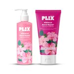 Buy PLIX Hibiscus Bond Repair Shampoo (200 ml) + Conditioner (175 ml) | Repairs Molecular Structure & Reduces Breakage | FiberHance & TechnoHYAL Hair Complex, Combo of 2 - Purplle