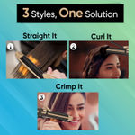 Buy Vega 3 in 1 Hair Styler for Women | Straightener, Curler and Crimper, Suitable for All Hair Types, Gold-Black (VHSCC-01) - Purplle