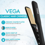 Buy Vega Classic Hair Crimper with Quick Heat Up & Ceramic Coated Plates, Power Indicator Light, Easy Lock System, for Travel Friendly, Salon Finish for Women, (VHCR-01) - Purplle