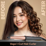Buy Vega I-Curl Hair Curler for Women with Ceramic Coated 0.5 inch-1 inch Barrel, Quick Heatup Technology, LED Indicator, Salon Style at Home, Suitable for All Hair Types, (VHCH-05) - Purplle