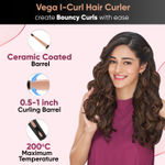Buy Vega I-Curl Hair Curler for Women with Ceramic Coated 0.5 inch-1 inch Barrel, Quick Heatup Technology, LED Indicator, Salon Style at Home, Suitable for All Hair Types, (VHCH-05) - Purplle