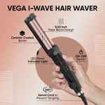 Buy Vega I-Wave Hair Waver for Women with Ceramic Coated Barrel, Soft & Deep Wave Hair Curls, Black, (VHWR-01) - Purplle