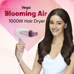 Buy Vega Blooming Air Foldable 1000 Watts Hair Dryer for Women with Quick Dry, Flexible Heat Setting and Detachable Nozzle, Automatic Overheat Cutout (VHDH-05), (Made in India) - Purplle