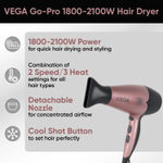 Buy Vega Go Pro 2100W Professional Hair Dryer with Detachable Nozzle, 2 Speed & 3 Temperature Settings with Cool Shot Button for Salon-like Blow Dry, Hair dryer for Men & Women (VHDH-25) - Purplle