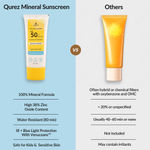 Buy Qurez 100% Mineral Sunscreen SPF 50 PA+++ 50 gm | Lightweight, UVA UVB Broad Spectrum, Blue Light & IR Protection | for Oily, Dry, Sensitive, Acne-prone Skin | Water resistant | Kids Friendly - Purplle