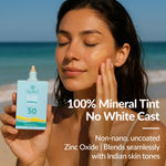 Buy Qurez Fluid Tinted Mineral Sunscreen SPF 50 PA++++ 50 ml | Dewy Finish, No Oxybenzone, No OMC, UVA & UVB Protection for All Skin Types | Dermatologically Tested & Pregnancy Safe | For Men & Women - Purplle