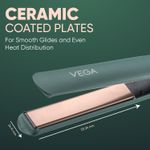 Buy Vega Salon Smooth Hair Straightener for Women with Ceramic Coated Plates, Quick Heatup & Travel Friendly, Travel Lock, Green (VHSH-42) 1 Pc - Purplle