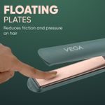 Buy Vega Salon Smooth Hair Straightener for Women with Ceramic Coated Plates, Quick Heatup & Travel Friendly, Travel Lock, Green (VHSH-42) 1 Pc - Purplle