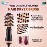 Buy Vega Litstyle L3 Volumizer Hair Blow Dryer Brush with 3 Heat/2 Speed Settings, 360A° Airflow Vent, 3 in 1 Compact Hot Air Brush For Women, Tourmaline Ceramic Coated Barrel 500w, (VHSD-03) | Gift set for women 1 Pc - Purplle
