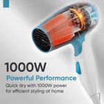 Buy Vega Insta Glam Foldable 1000 Watts Hair Dryer for Men and Women with 2 Heat & Speed Settings, Detachable Nozzle, Automatic Overheat Cut-out, VHDH-29, (Made in India) 1 pc - Purplle