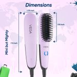 Buy Vega Mini Hair Straightening Brush for Women with Thermoprotect Technology, Ceramic Coated Bristles & 2 Heat Settings, Automatic Cut-Off, (Go Mini Series, VHSB-05) 1 pc - Purplle