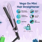 Buy Vega Mini Hair Straightener for Women with Ceramic Coated Plates & Quick Heat up, Travel Friendly Straightener, (Go Mini Series VHSH-40) 1 pc - Purplle