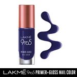 Buy Lakme 9to5 Primer + Gloss Nail Colour, Summer Blue,6 ml - Purplle