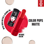 Buy Elle 18 Color Pops Matte Lipstick, Crazy Red, Moisturising, Infused with Jojoba Oil | 4.3 gm - Purplle