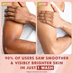 Buy mCaffeine Detan Body Wash | 1% Glycolic, 2% Niacinamide, 3% Kojic Acid-Glutathione blend | Reduces Dark Spots & Brightens Skin | Tangy Guava- 300 ml - Purplle