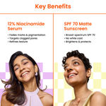 Buy Foxtale Glow-up Minis: 12% Niacinamide Serum + SPF 70 Matte Sunscreen | Pocket-Sized Skincare Combo for Acne Marks, Oil Control & UV Protection | Travel-Friendly | For Oily, Acne-Prone Skin - Purplle