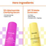 Buy Foxtale Glow-up Minis: 12% Niacinamide Serum + SPF 70 Matte Sunscreen | Pocket-Sized Skincare Combo for Acne Marks, Oil Control & UV Protection | Travel-Friendly | For Oily, Acne-Prone Skin - Purplle