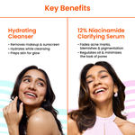 Buy FoxTale Oil Free Radiance Routine - Hydrating Cleanser + 12% Niacinamide Serum + SPF 50 Glow sunscreen (30 ml) - Purplle