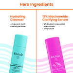 Buy FoxTale Oil Free Radiance Routine - Hydrating Cleanser + 12% Niacinamide Serum + SPF 50 Glow sunscreen (30 ml) - Purplle