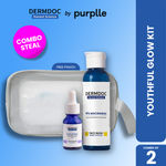 Buy DERMDOC Youthful Glow Kit (Combo of 2) | FREE Multi Utility Pouch (50g) | 0.1% Retinol Face Serum (15 ml) | 4% Niacinamide Face Wash (120 ml) - Purplle
