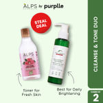 Buy Alps Goodness Cleanse & Tone Duo (Combo of 2) | Rose Water (305 ml) & Rice Liquorice Face Wash (100 ml) | Alcohol-Free Toner | Gentle Cleanser for Normal to Dry Skin - Purplle