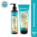 Buy Pilgrim Korean Rice Water & Collagen Advanced Damage Repair Shampoo + Conditioner |  Hair Fall Control, Soft & Silky Hair | 400 ml, Haircare Kit Combo of 2 - Purplle