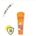 Buy Lotus Herbals Safe Sun Uv Screen Mattegel Ultra Soothing Sunscreen | PA+++ | SPF 50 | Matte Look | Oil Control | For Normal to Oily Skin | 30 gm - Purplle
