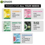 Buy Garnier Skin Naturals Face Serum Sheet Mask Pack of 10 (2 each of Bright Complete vitamin c , Charcoal, Saruka, Green Tea and Hydrabomb), 280 gm - Purplle