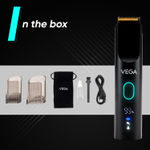 Buy Vega SmartOne S1 Beard Trimmer for Men with AI SmartTrim Technology Titanium Blade, Digital Display, 120 mins Runtime, IPX7 Waterproof & 40 Length Settings, 3 Unique Speed Mode Black (VHTH-30) | Gift for men 1 pc - Purplle
