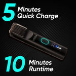 Buy Vega SmartOne S1 Beard Trimmer for Men with AI SmartTrim Technology Titanium Blade, Digital Display, 120 mins Runtime, IPX7 Waterproof & 40 Length Settings, 3 Unique Speed Mode Black (VHTH-30) | Gift for men 1 pc - Purplle