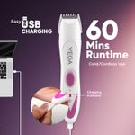 Buy Vega Feather Touch 4-in-1 Trimmer for Women with Rechargeable Cordless, 60min Runtime, Suitable for trimming Eyebrows, Nose, Face & Bikini Area (VHBT-03) White 1 pc - Purplle