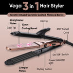 Buy Vega 3 in 1 Keratin Hair Styler (India's No.1* Hair Styler Appliance Brand) Straightener, Curler and Crimper (VHSCC-03), Rose Gold 1 pc - Purplle