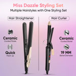 Buy Vega Miss Dazzle Styling Set for Women, Hair Straightener with Ceramic Coated Plates & Curler Combo 19 MM Barrel Hair, Easy Lock System, Safety Stand |(VHSS-02) | Gift set 1 pc - Purplle