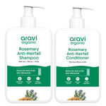 Buy Aravi Organic Rosemary Shampoo & Conditioner Combo | Hair Fall Control & Strengthening Duo for Hair Growth, Smoothness & Scalp Nourishment (Combo of 2) - Purplle