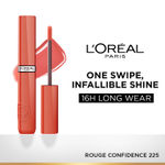 Buy L'Oreal Paris Infallible Laque Resistance Lacquer-Like Shine Finish. 16H Longwear Lacquer Lipstick. High-impact Color, Zero Transfer, 225 Rouge Confidence - 4 ml - Purplle