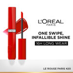 Buy L'Oreal Paris Infallible Laque Resistance Lacquer-Like Shine Finish. 16H Longwear Lacquer Lipstick. High-impact Color, Zero Transfer, 420 Le Rouge Paris - 4 ml - Purplle