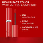 Buy L'Oreal Paris Infallible Laque Resistance Lacquer-Like Shine Finish. 16H Longwear Lacquer Lipstick. High-impact Color, Zero Transfer, 420 Le Rouge Paris - 4 ml - Purplle