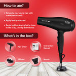 Buy Ikonic Me Ultralight 2000 Hair Dryer - Black | Hair Dryer 2000 Watts With Nozzle, Diffuser, Hot And Cold Air Feauture, 2 Speed 3 Heat Settings With Cool Shot, Hanging Loop, For Both Men And Women, Suitable For All Hair Types, 1 Yr Warranty Black 1 pc - Purplle