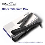 Buy IKONIC PROFESSIONAL Black Titanium Pro Hair Straightner With 1.5 Inch Floating Titanium Plate And Digital Temperature Monitor 1 pc - Purplle