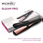 Buy IKONIC PROFESSIONAL Gleam Pro Hair Straightener, Black| Super Slim 1.5 Inch Plates| Ergonomically Slim| Digital Temperature Control| Automated Shut Off Safety | Advanced Rose Gold Titanium Surface| Quick Heat 1 pc - Purplle