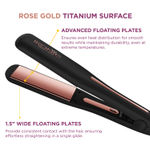 Buy IKONIC PROFESSIONAL Gleam Pro Hair Straightener, Black| Super Slim 1.5 Inch Plates| Ergonomically Slim| Digital Temperature Control| Automated Shut Off Safety | Advanced Rose Gold Titanium Surface| Quick Heat 1 pc - Purplle