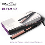 Buy IKONIC PROFESSIONAL Gleam 3.0 Hair Straightener, Black| Super Slim 1 Inch Plates | Ergonomically Slim | Digital Temperature Control| Automated Shut Off Safety | Advanced Rose Gold Titanium Surface| Quick Heat 1 pc - Purplle