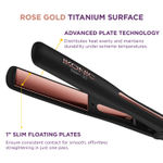 Buy IKONIC PROFESSIONAL Gleam 3.0 Hair Straightener, Black| Super Slim 1 Inch Plates | Ergonomically Slim | Digital Temperature Control| Automated Shut Off Safety | Advanced Rose Gold Titanium Surface| Quick Heat 1 pc - Purplle