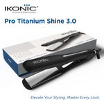 Buy IKONIC PROFESSIONAL Titanium Shine 3.0 Hair Straightener Black With Advanced Professional Dual Titanium Floating Plates, Auto Shut Off Function, Instant Heat Up, Universal Voltage 1 pc - Purplle