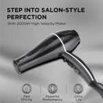 Buy IKONIC PROFESSIONAL 2100+ Hair Dryer 2000W, Black, 3 Heat And 2 Speed Settings, Cool Shot, Low Noise Function Interchangeable Nozzles, Professional Styling, For Women And Men, All Hair Type 1 pc - Purplle