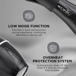 Buy IKONIC PROFESSIONAL 2100+ Hair Dryer 2000W, Black, 3 Heat And 2 Speed Settings, Cool Shot, Low Noise Function Interchangeable Nozzles, Professional Styling, For Women And Men, All Hair Type 1 pc - Purplle