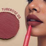 Buy NY Bae Transfer-proof Matte Crayon Lipstick – Tuberose 05 - 2 gm Creamy & Moisturizing | Vitamin E | Feather Light Texture | 12 shades for all Indian skin tones | Smudge Proof | Retractable, Easy to Use | Smooth Application | 8 hrs+ Long Lasting - Purplle