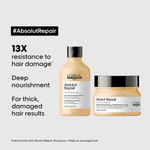 Buy L'Oreal Professionnel Serie Expert Absolut Repair Shampoo + Mask Combo of 2 Provides Deep Conditioning & Strength (300 ml + 250 gm) - Purplle